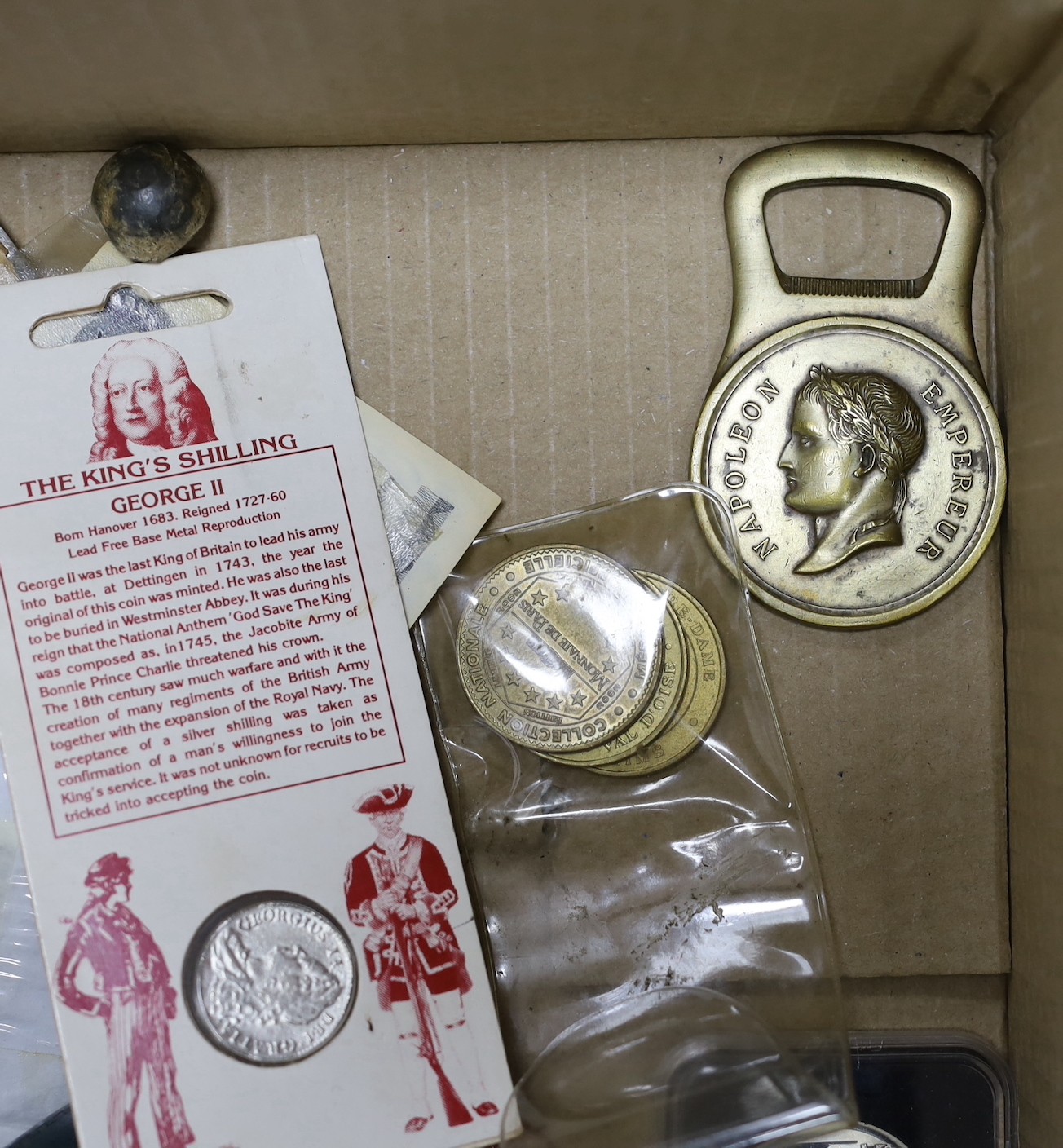 Duke of Wellington and Napoleonic war interest – A group of commemorative medals, coins and first day covers